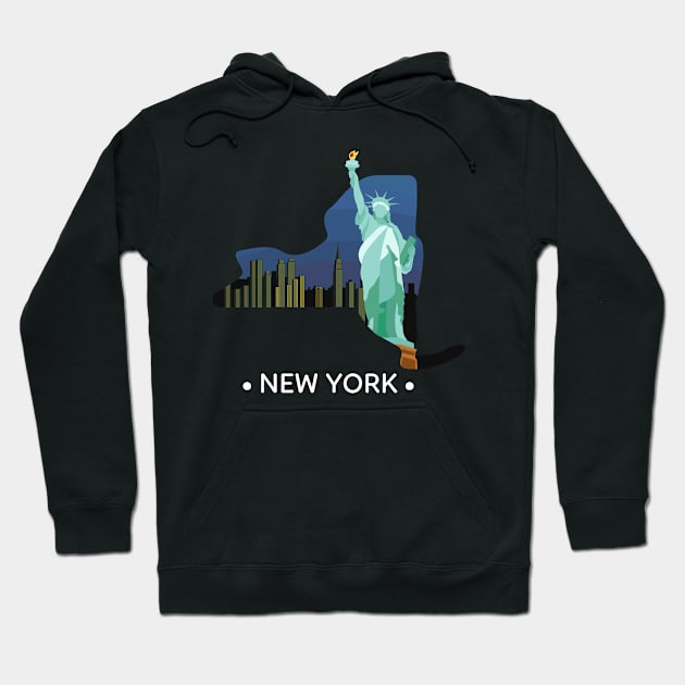 State of New York Hoodie by A Reel Keeper